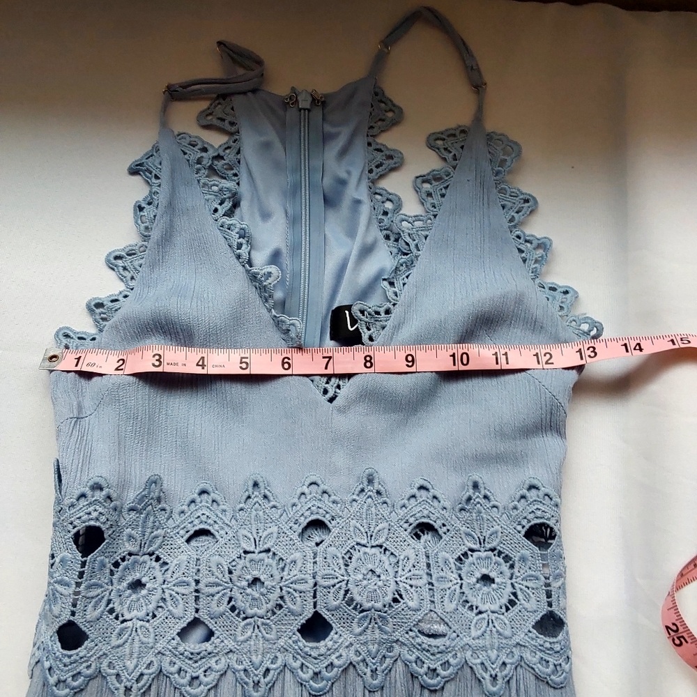 Lulu's This is Love Slate Blue Lace Maxi Dress - Picture 13 of 13